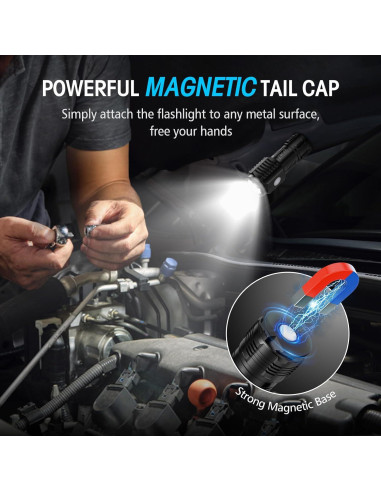 Linternas Mini Recargables LETMY 2 Paquete 3 LED 4 Modos