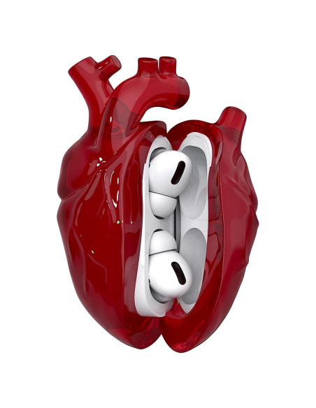 Funda Protectora Silicona Líquida Corazón AirPods Pro Rojo