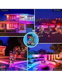 Tira LED exterior 30.48m FBZ Aulimhti RGB IP68 a prueba de agua 2