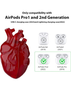 Funda Protectora Silicona Líquida Corazón AirPods Pro Rojo 2