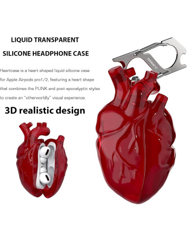 Funda Protectora Silicona Líquida Corazón AirPods Pro Rojo