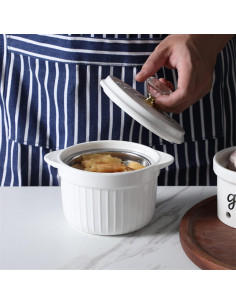 Contenedor de Grasa de Tocino HAOTOP con Tapa de Cristal 482 ml 2