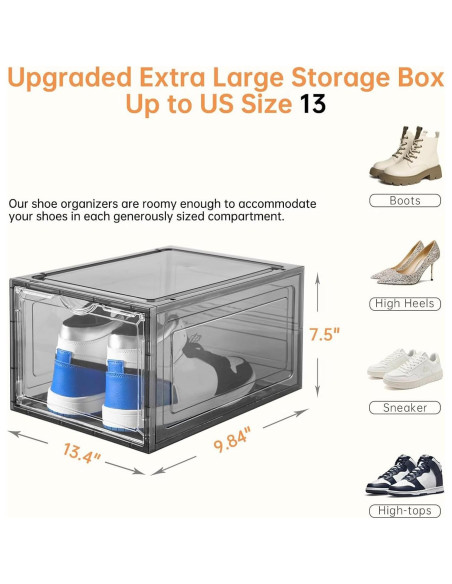 Caja de Almacenamiento de Zapatos Clemate 12 Piezas XL