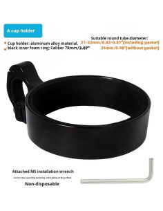 Soporte para Taza de Manillar de Bicicleta UIVXXUD - Aluminio Negro 2