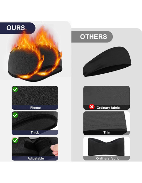 Calentador de Oídos de Forro Polar Iwtmm Ajustable para Invierno