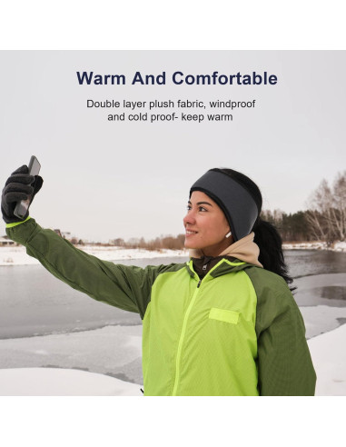 Calentador de Oídos de Forro Polar Iwtmm Ajustable para Invierno