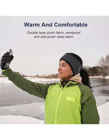 Calentador de Oídos de Forro Polar Iwtmm Ajustable para Invierno
