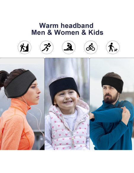 Calentador de Oídos de Forro Polar Iwtmm Ajustable para Invierno