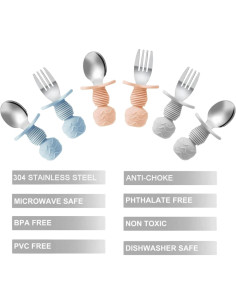 Set de Alimentación PandaEar 6 Piezas Acero Inoxidable Bebés 2