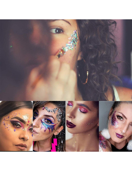 Purpurina Holográfica Gruesa HEMOER 12 Colores 142g