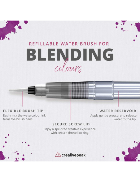 Marcadores de Pincel Acuarelables Creativepeak - 12 Colores Vibrantes