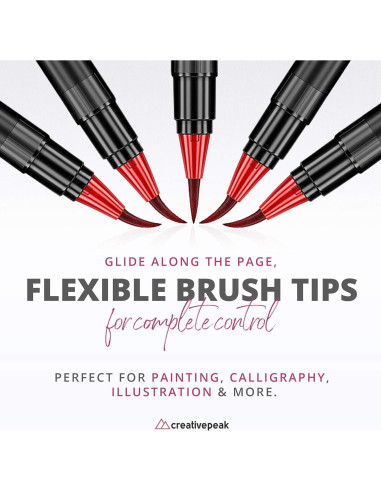 Marcadores de Pincel Acuarelables Creativepeak - 12 Colores Vibrantes