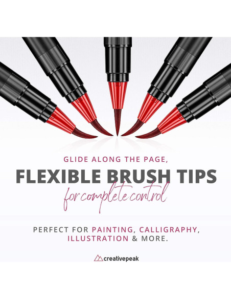 Marcadores de Pincel Acuarelables Creativepeak - 12 Colores Vibrantes