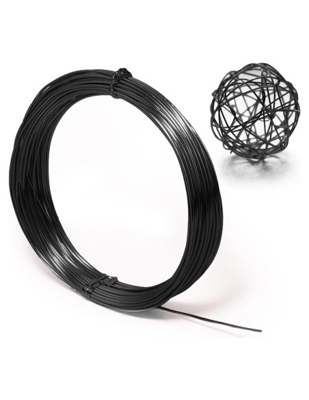 Alambre de Artesanía de Aluminio Krastmon 10m Negro 18 Agujas