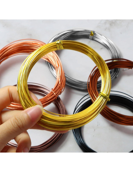 Alambre de Artesanía de Aluminio Krastmon 10m Negro 18 Agujas