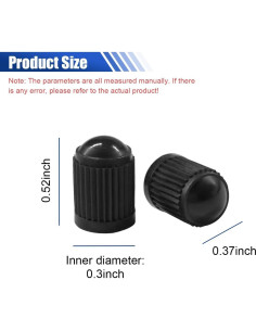 20 Tapones de Válvula de Neumático DUSCOKE - Universal Negro 2