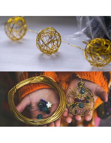 Alambre de Artesanía de Aluminio Krastmon 10m Negro 18 Agujas