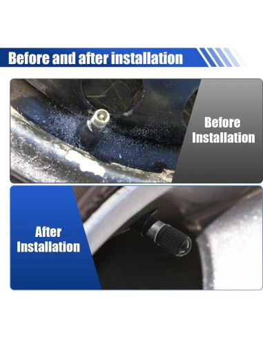 20 Tapones de Válvula de Neumático DUSCOKE - Universal Negro