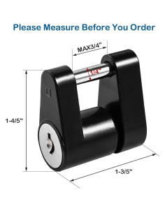 Cerradura de Acoplador de Remolque CZC AUTO Negra 1/4" 2