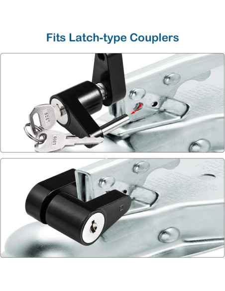 Cerradura de Acoplador de Remolque CZC AUTO Negra 1/4"