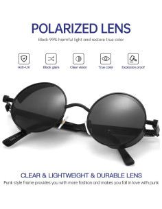 Gafas de sol Steampunk GYsnail polarizadas UV400 para hombres 2