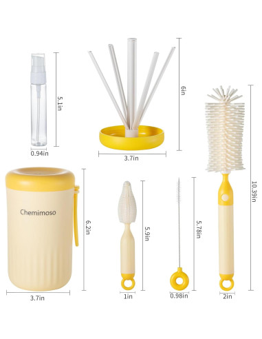 Juego de cepillos limpiadores Chemimoso para botellas de bebé