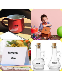 Stickers de Letras y Números Vinilo Llewyn 1550 Piezas 1.27 cm Negro 2