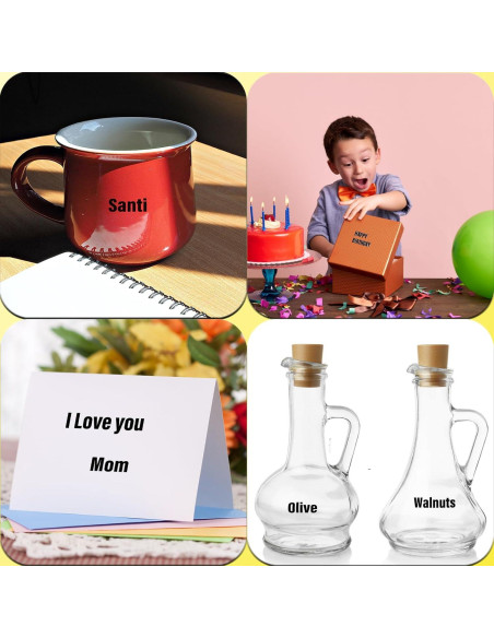 Stickers de Letras y Números Vinilo Llewyn 1550 Piezas 1.27 cm Negro