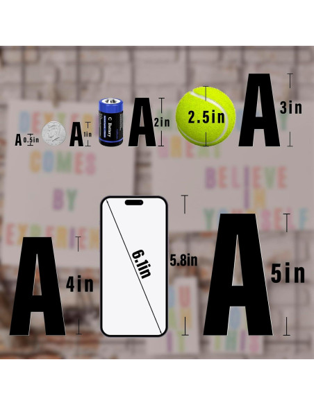 Stickers de Letras y Números Vinilo Llewyn 1550 Piezas 1.27 cm Negro