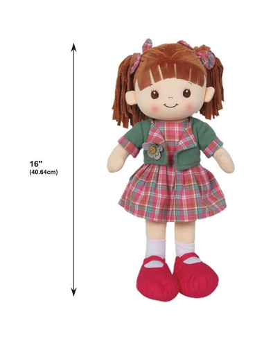 Muñeca de Trapo Interactiva Linzy Toys Aissa 40.64 cm Cuadros