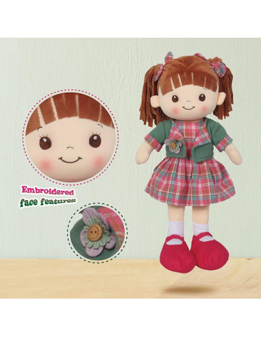 Muñeca de Trapo Interactiva Linzy Toys Aissa 40.64 cm Cuadros