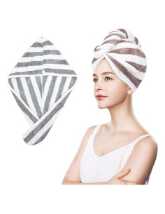 Toalla de Microfibra para el Cabello YiRayon 2 Piezas Secado Rápido