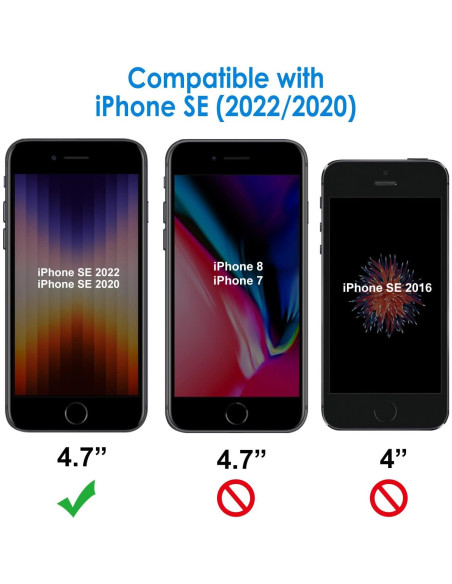 Protector de Pantalla JETech para iPhone SE 3/2, Vidrio Templado, 3 Unidades