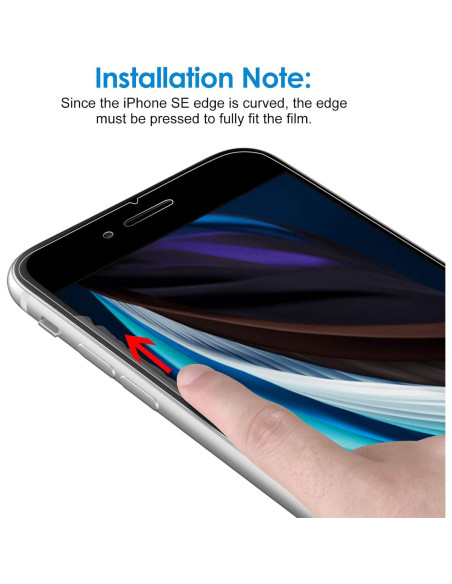 Protector de Pantalla JETech para iPhone SE 3/2, Vidrio Templado, 3 Unidades