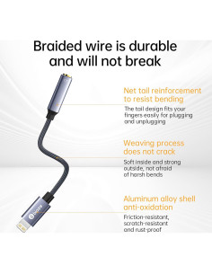 Adaptador de Auriculares Biaze Lightning a 3.5mm para iPhone 2