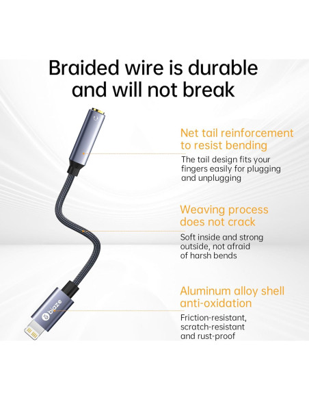 Adaptador de Auriculares Biaze Lightning a 3.5mm para iPhone