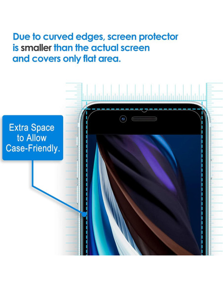 Protector de Pantalla JETech para iPhone SE 3/2, Vidrio Templado, 3 Unidades