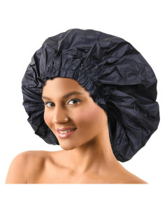 Gorro de Ducha Super Jumbo Donna Impermeable Negro Reutilizable