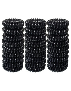 27 Coletas Espirales Elásticas Reazana 4cm Negro para Cabello
