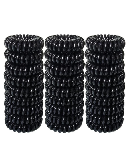 27 Coletas Espirales Elásticas Reazana 4cm Negro para Cabello