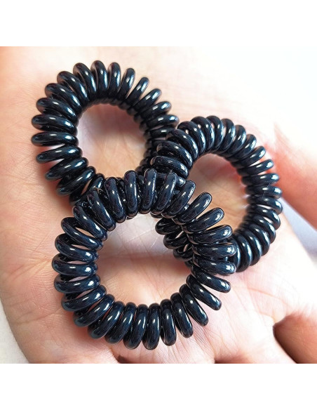 27 Coletas Espirales Elásticas Reazana 4cm Negro para Cabello
