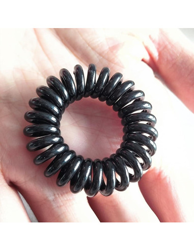 27 Coletas Espirales Elásticas Reazana 4cm Negro para Cabello
