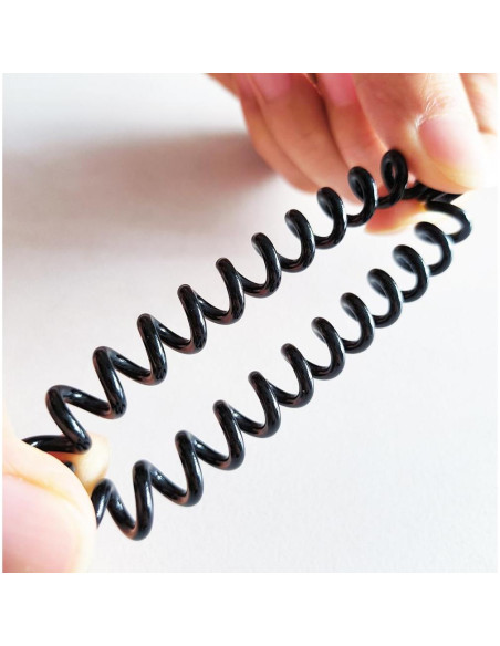 27 Coletas Espirales Elásticas Reazana 4cm Negro para Cabello