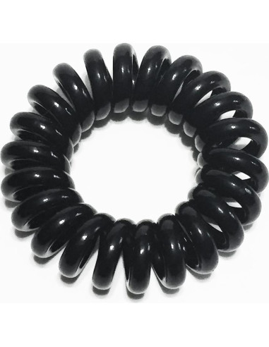 27 Coletas Espirales Elásticas Reazana 4cm Negro para Cabello