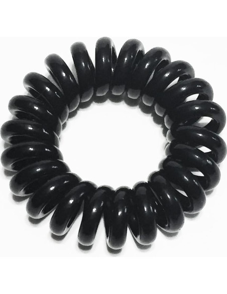 27 Coletas Espirales Elásticas Reazana 4cm Negro para Cabello