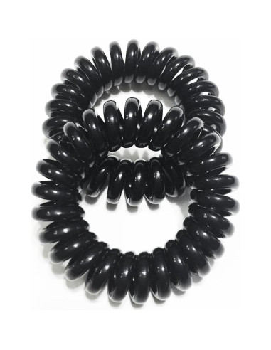 27 Coletas Espirales Elásticas Reazana 4cm Negro para Cabello