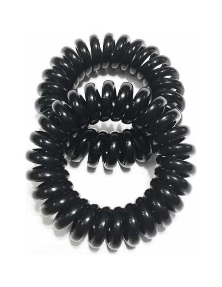 27 Coletas Espirales Elásticas Reazana 4cm Negro para Cabello