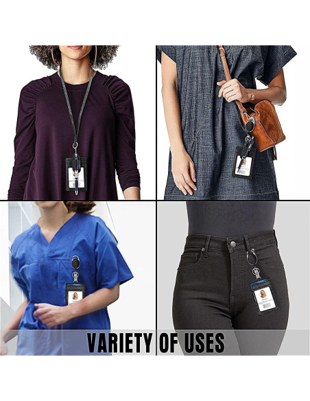 Soporte de Identificación Retráctil Azrra con Brillantes y Clip