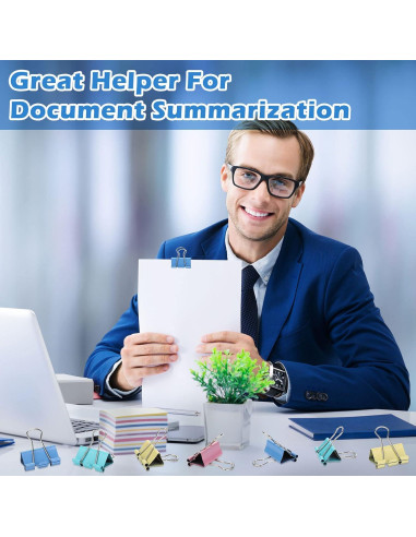 300 Clips de Carpeta Medianos Yexiya 3.18 cm Colores Variados