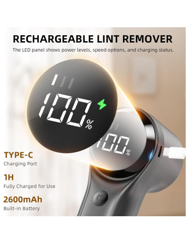 Afeitadora de Telas Buywoo BYO-Q20 Negra 6 Cuchillas LED